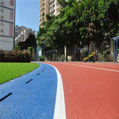 中小学校塑胶跑道 13mm透气型塑胶跑道 室外运动场地面材料